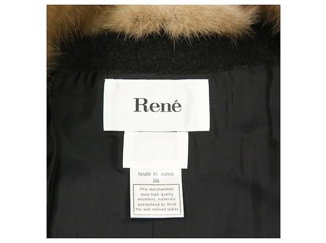 Autre Marque Abrigo Rene RISSUE de tejido 100% cachemira Castaño Gris antracita - vista 8