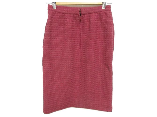 Timeless Falda de tweed de lana Chanel Classic Rosa Roja - vista 2