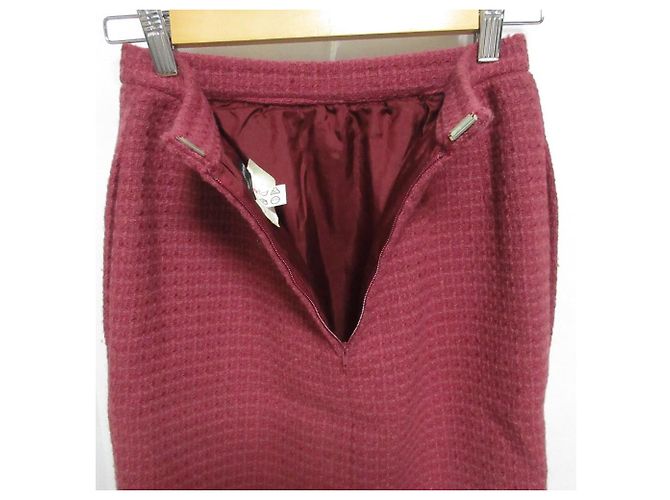 Timeless Falda de tweed de lana Chanel Classic Rosa Roja - vista 3