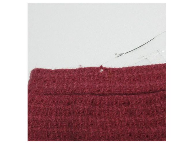 Timeless Falda de tweed de lana Chanel Classic Rosa Roja - vista 6