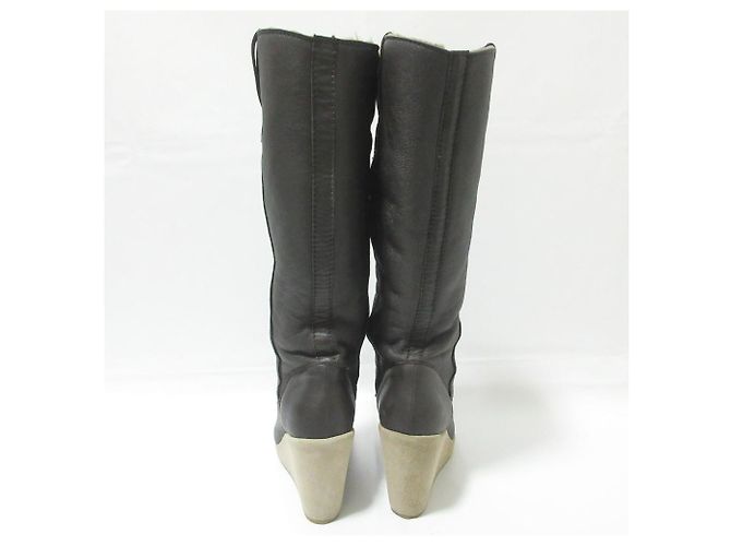 Apc A.P.C. Wedge Longboots aus Schafsleder Braun - Ansicht 2