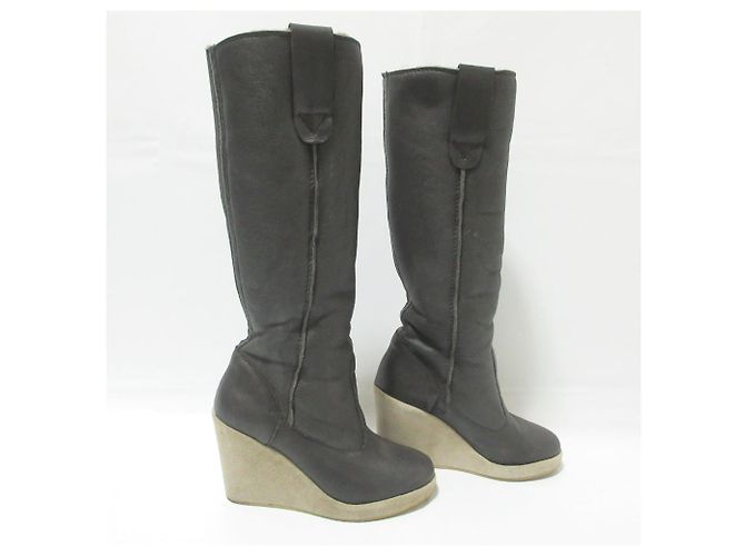 Apc A.P.C. Wedge Longboots aus Schafsleder Braun - Ansicht 3