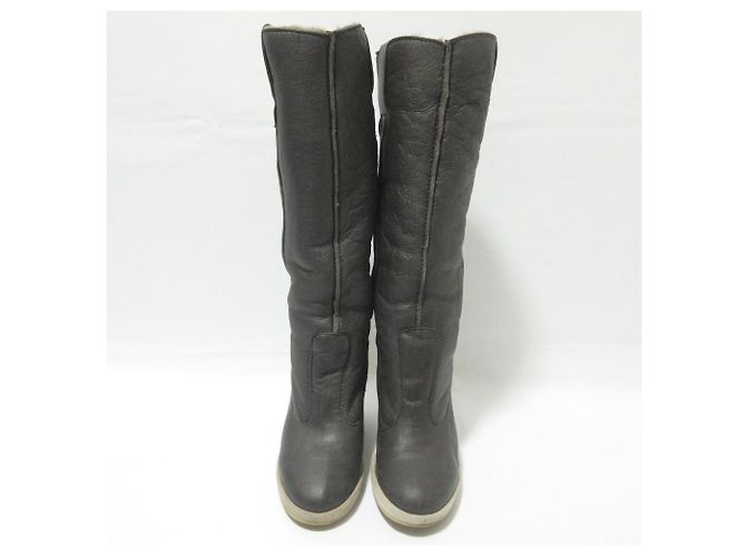 Apc A.P.C. Wedge Longboots aus Schafsleder Braun - Ansicht 5