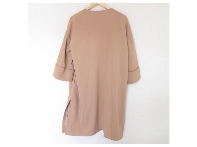 Autre Marque Chaqueta larga de tejido doble Noble Estel Beige Naranja - vista 2