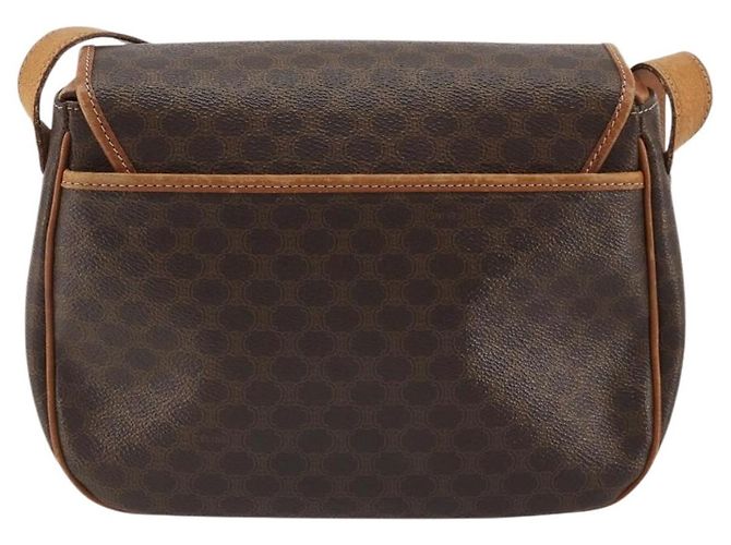 Céline Celine Vintage Macadam Canvas and Leather Marrone - vista 2