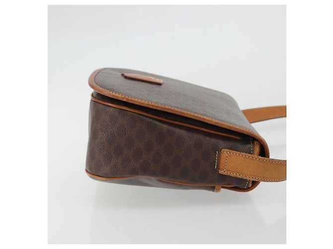 Céline Celine Vintage Macadam Canvas and Leather Marrone - vista 3