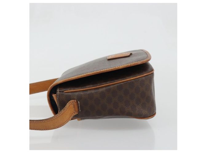 Céline Celine Vintage Macadam Canvas and Leather Marrone - vista 4