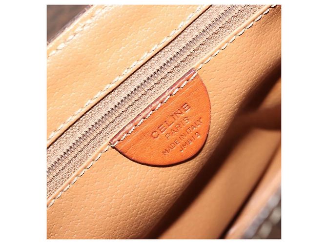 Céline Celine Vintage Macadam Canvas and Leather Marrone - vista 6