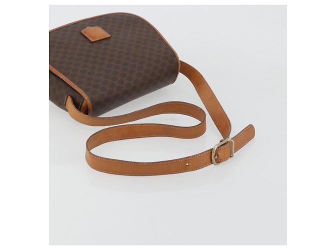 Céline Celine Vintage Macadam Canvas and Leather Marrone - vista 7