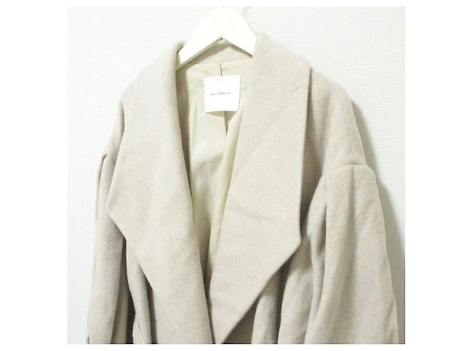 Autre Marque LAGUNAMOON Front Open Back Tack Volume Sleeve Wool Coat Beige - view 4