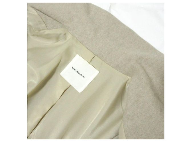 Autre Marque LAGUNAMOON Front Open Back Tack Volume Sleeve Wool Coat Beige - view 6