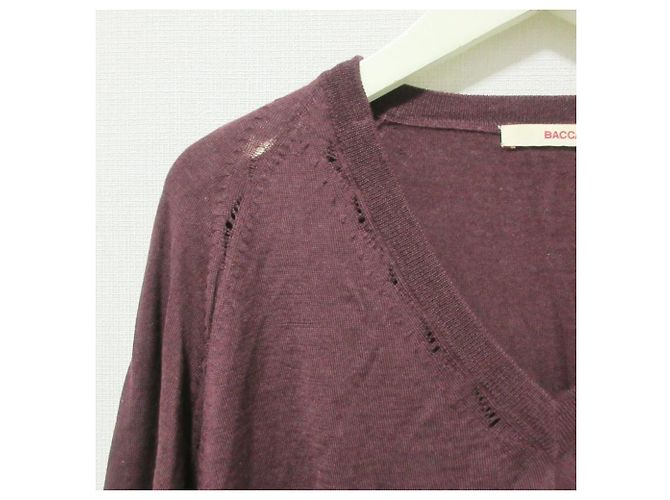 Autre Marque BACCA V-Ausschnitt Wollstrickware Braun Bordeaux - Ansicht 5