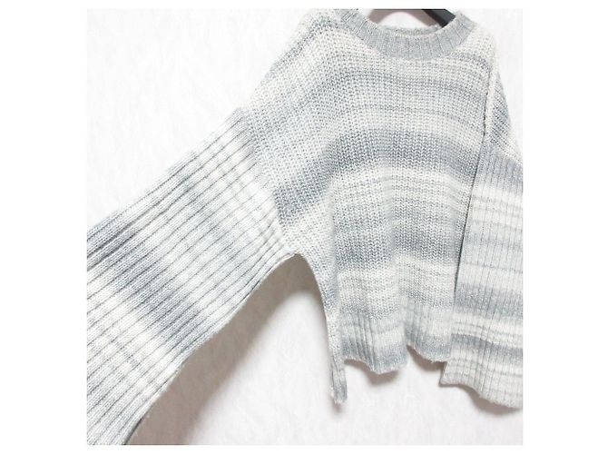 Autre Marque Pull en maille à jauge basse avec manches évasées NAVY GALLARDAGALANTE Marron - vue 3