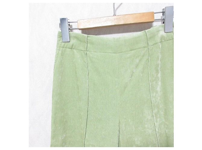 Autre Marque Pantalones rectos de terciopelo elástico MACPHEE Verde - vista 3