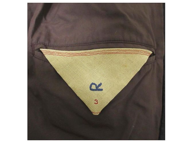 Autre Marque Chaqueta 45R de lana acolchada con botones de nácar Castaño Gris antracita - vista 3