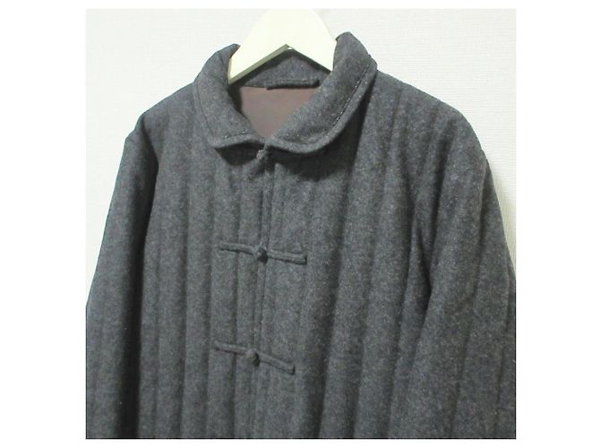 Autre Marque Chaqueta 45R de lana acolchada con botones de nácar Castaño Gris antracita - vista 4