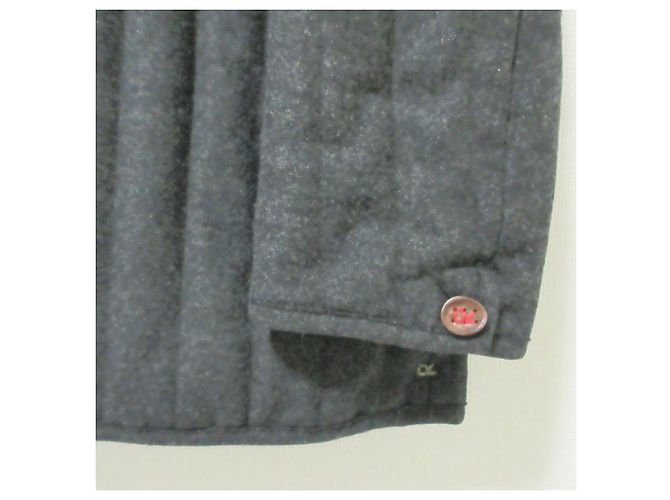 Autre Marque Chaqueta 45R de lana acolchada con botones de nácar Castaño Gris antracita - vista 5