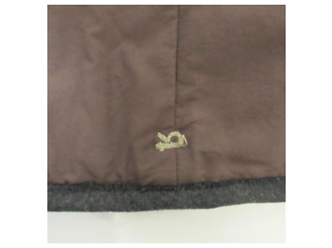 Autre Marque Chaqueta 45R de lana acolchada con botones de nácar Castaño Gris antracita - vista 7