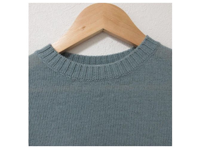 Jil Sander Woll-Strickpullover mit kurzen Ärmeln und Cropped-Schnitt Blau - Ansicht 3