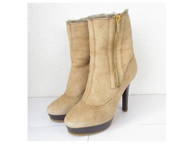Jimmy Choo High Heel Shearling Boots Bronze Kamel - Ansicht 2