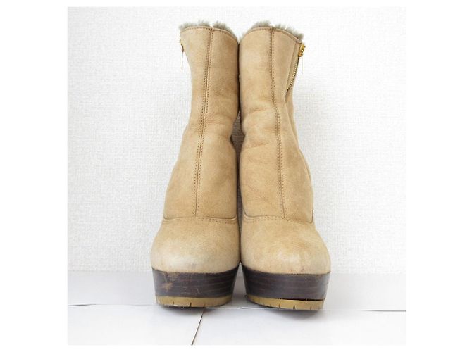 Jimmy Choo High Heel Shearling Boots Bronze Kamel - Ansicht 4