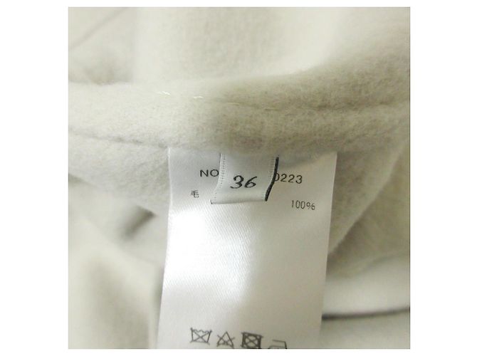 Autre Marque Chaleco largo de lana de doble cara ebure Wool River Beige - vista 6