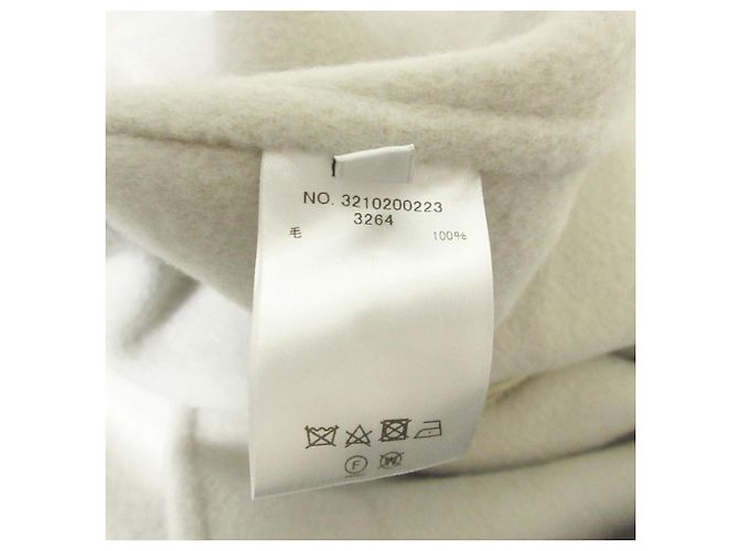 Autre Marque Chaleco largo de lana de doble cara ebure Wool River Beige - vista 7