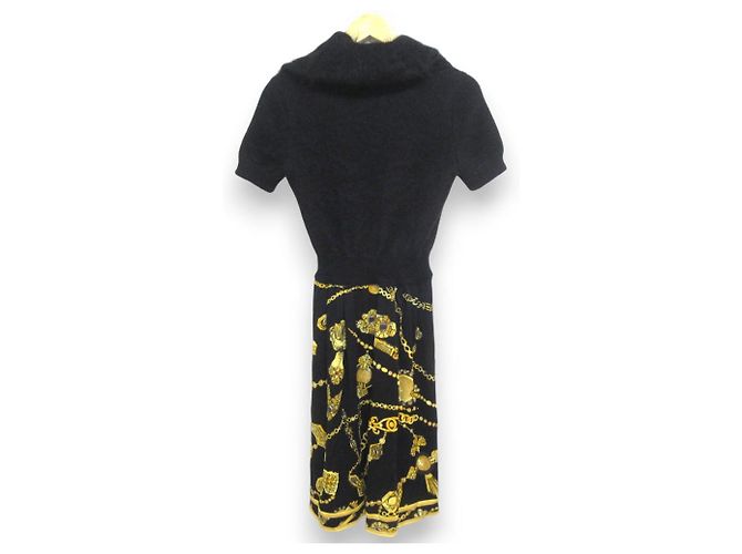 Autre Marque LEONARD Strickkleid mit Kettenprint Schwarz - Ansicht 2