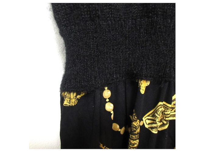 Autre Marque LEONARD Strickkleid mit Kettenprint Schwarz - Ansicht 5