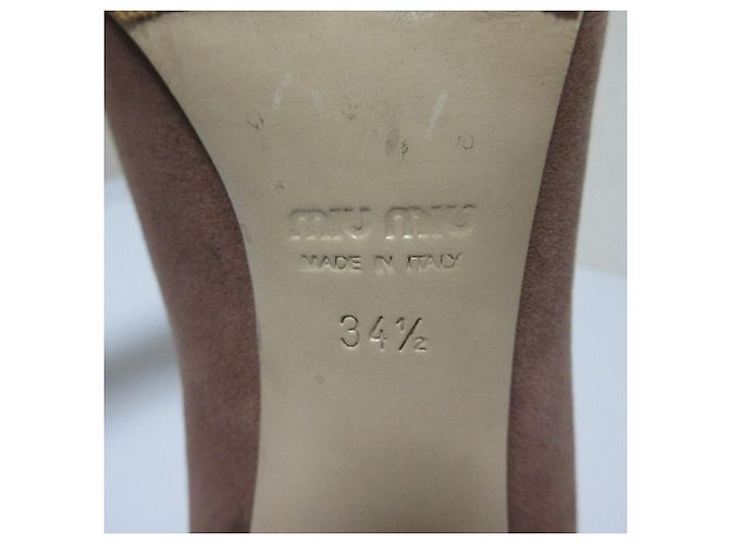 Décolleté Miu Miu in scamosciato con punta chiusa Marrone - vista 6