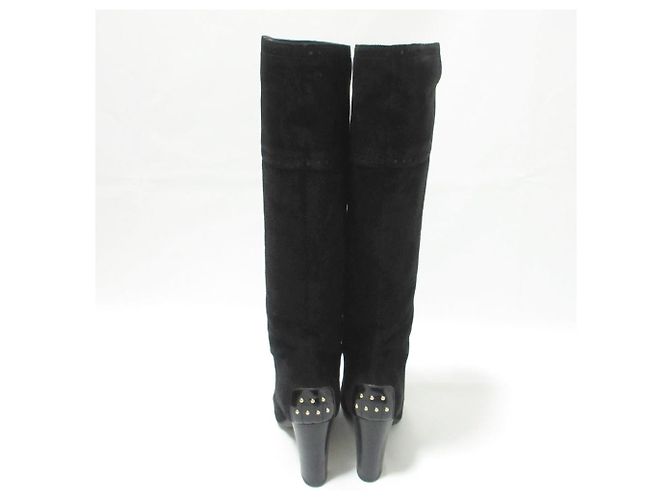 Tod's Gommini Wildleder-Stiefel | Lang Schwarz - Ansicht 2