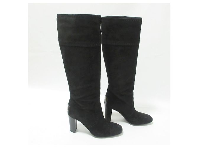 Tod's Gommini Wildleder-Stiefel | Lang Schwarz - Ansicht 3