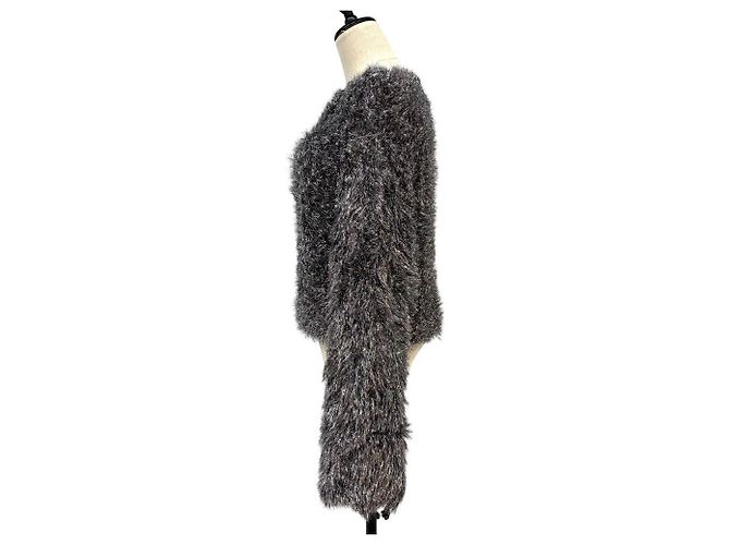 Autre Marque Kurzer Shaggy-Lamé-Strickpullover COLUMN PERMANENT Silber - Ansicht 3