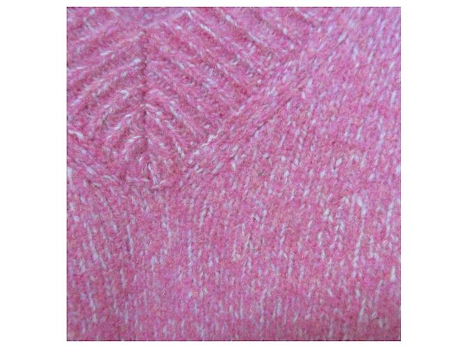 Autre Marque ESTNATION Mix Curve Sleeve V Neck Strickpullover Pink - Ansicht 13
