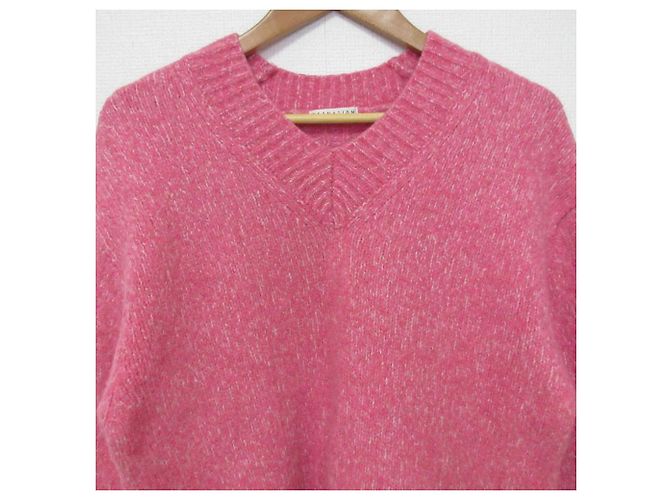 Autre Marque ESTNATION Mix Curve Sleeve V Neck Strickpullover Pink - Ansicht 3