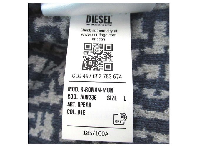 Autre Marque DIESEL K-RONAN-MON Strickware mit langen Ärmeln Braun Marineblau - Ansicht 6