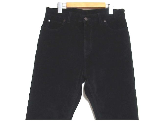 Stella Mc Cartney Pantalones rectos largos de algodón moleskine Stella McCartney Negro - vista 3