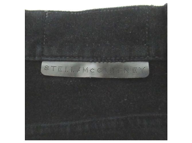 Stella Mc Cartney Pantalones rectos largos de algodón moleskine Stella McCartney Negro - vista 5