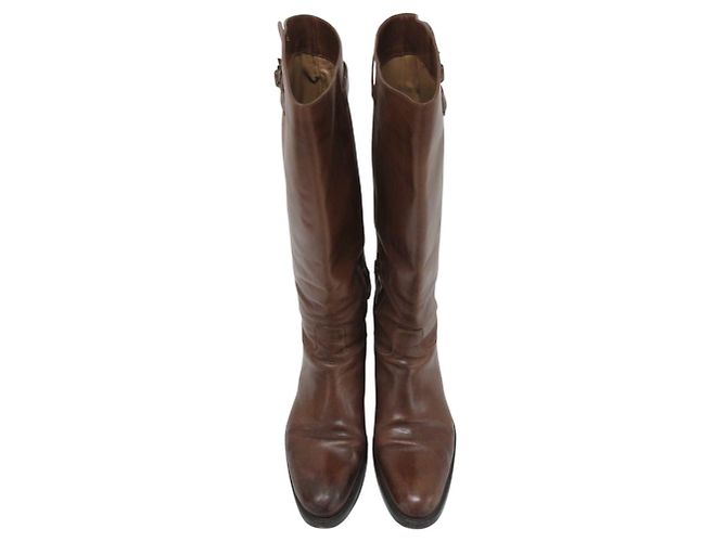 Autre Marque Botas largas de cuero Sartore Castaño - vista 2