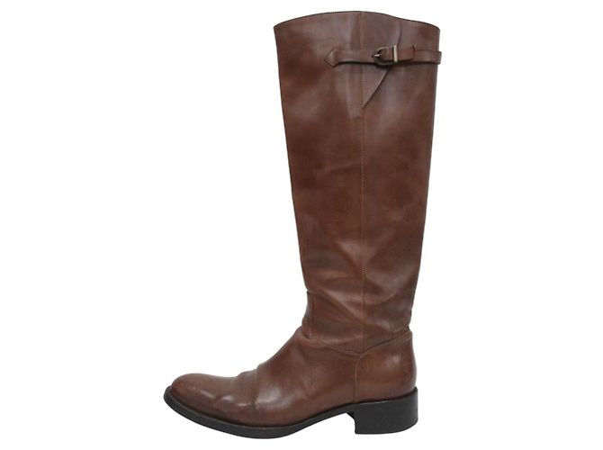 Autre Marque Botas largas de cuero Sartore Castaño - vista 3