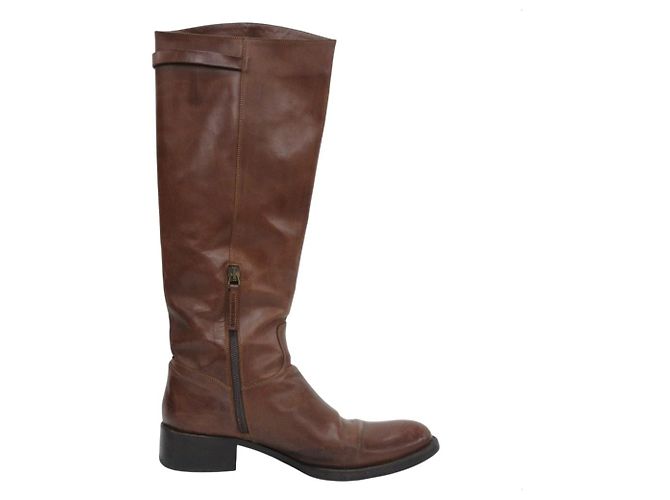 Autre Marque Botas largas de cuero Sartore Castaño - vista 4