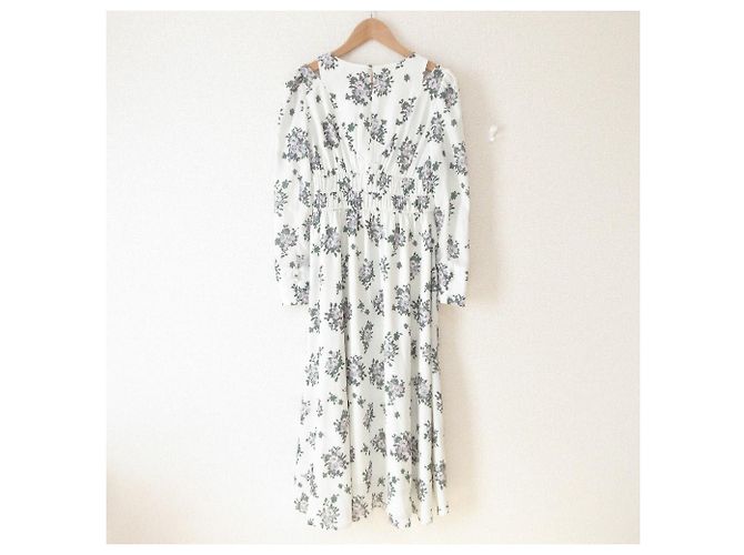 Autre Marque Vestido largo estampado NATURAL BEAUTY BASIC Blanco - vista 2