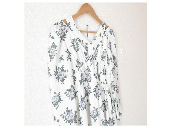 Autre Marque Vestido largo estampado NATURAL BEAUTY BASIC Blanco - vista 3