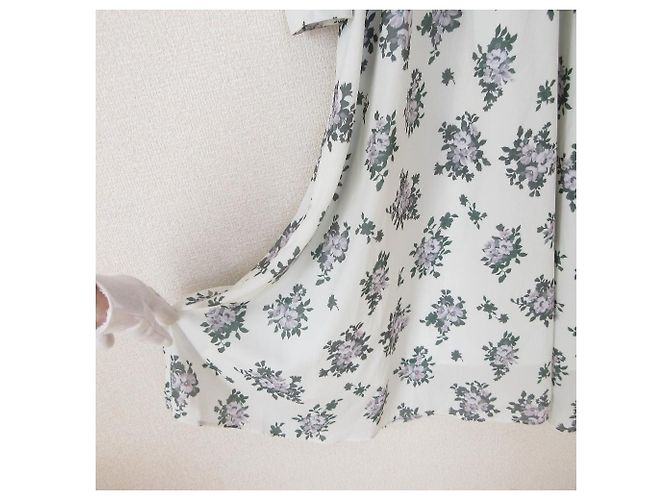 Autre Marque Vestido largo estampado NATURAL BEAUTY BASIC Blanco - vista 4