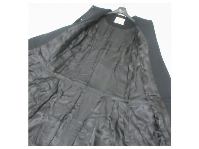 Autre Marque Abrigo largo sin cuello Super170’s Aveniretoile Negro - vista 5