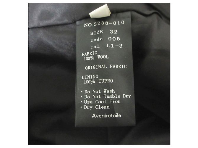 Autre Marque Abrigo largo sin cuello Super170’s Aveniretoile Negro - vista 7