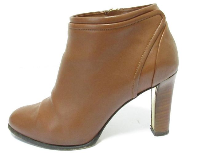 Botines de piel de becerro Salvatore Ferragamo Castaño - vista 3