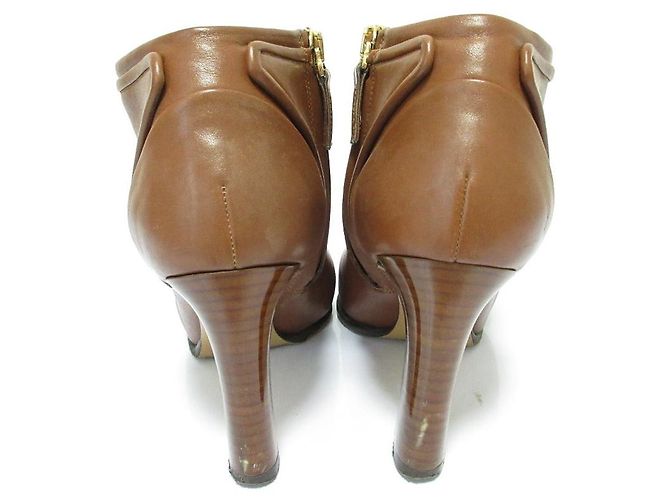 Botines de piel de becerro Salvatore Ferragamo Castaño - vista 4