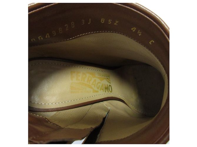 Botines de piel de becerro Salvatore Ferragamo Castaño - vista 8