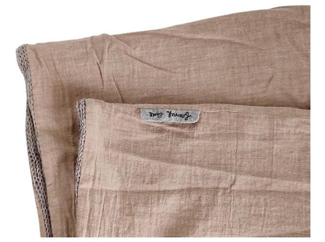 Autre Marque Snood Long French Bull Marrone Beige - vista 2